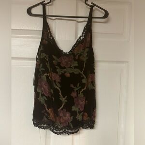 Velvet floral camisole